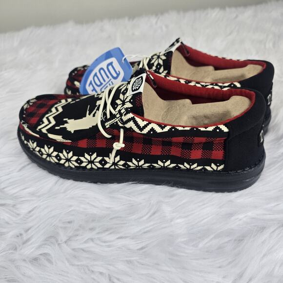 Hey Dude Wally Holiday Cheers Men\'s Size 10 Black Red Shoes Christmas Dudes main image 7